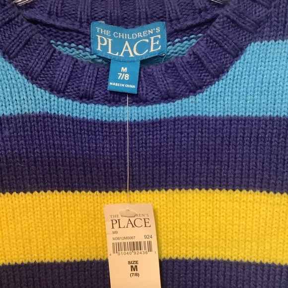 The children’s place NWT medium 7/8 retro striped multi color pullover sweater - Picture 4 of 8